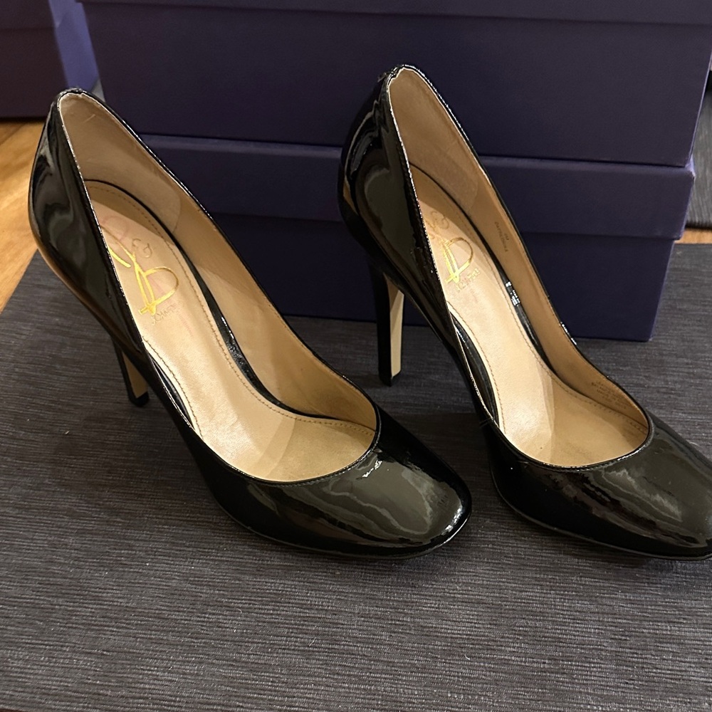 Joan & David Black Patent Leather High Heel Pumps